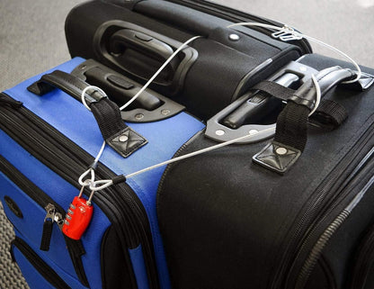 3mm 200CM/6.6ft Long Outdoor Travel Security Cable Lock,Braided Steel Coated Safety Cable Luggage Lock,Safety Cable Wire Rope Chain Lock Double Loop Lightweight (2 Pack)