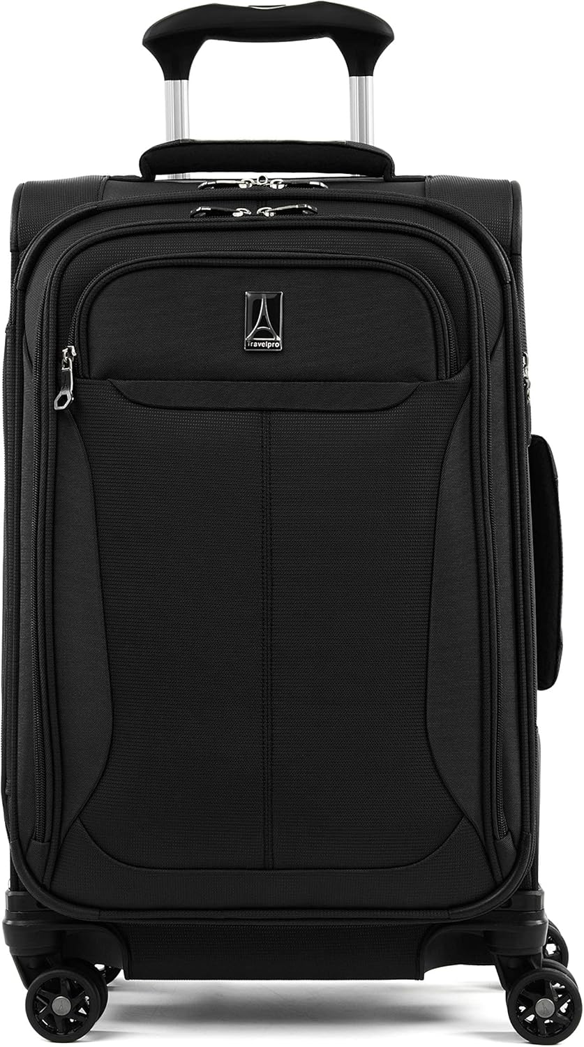 Travelpro Tourlite Softside 21" Expandable Luggage with 4 Spinner Wheels, Lightweight Suitcase, Carry-On, Black