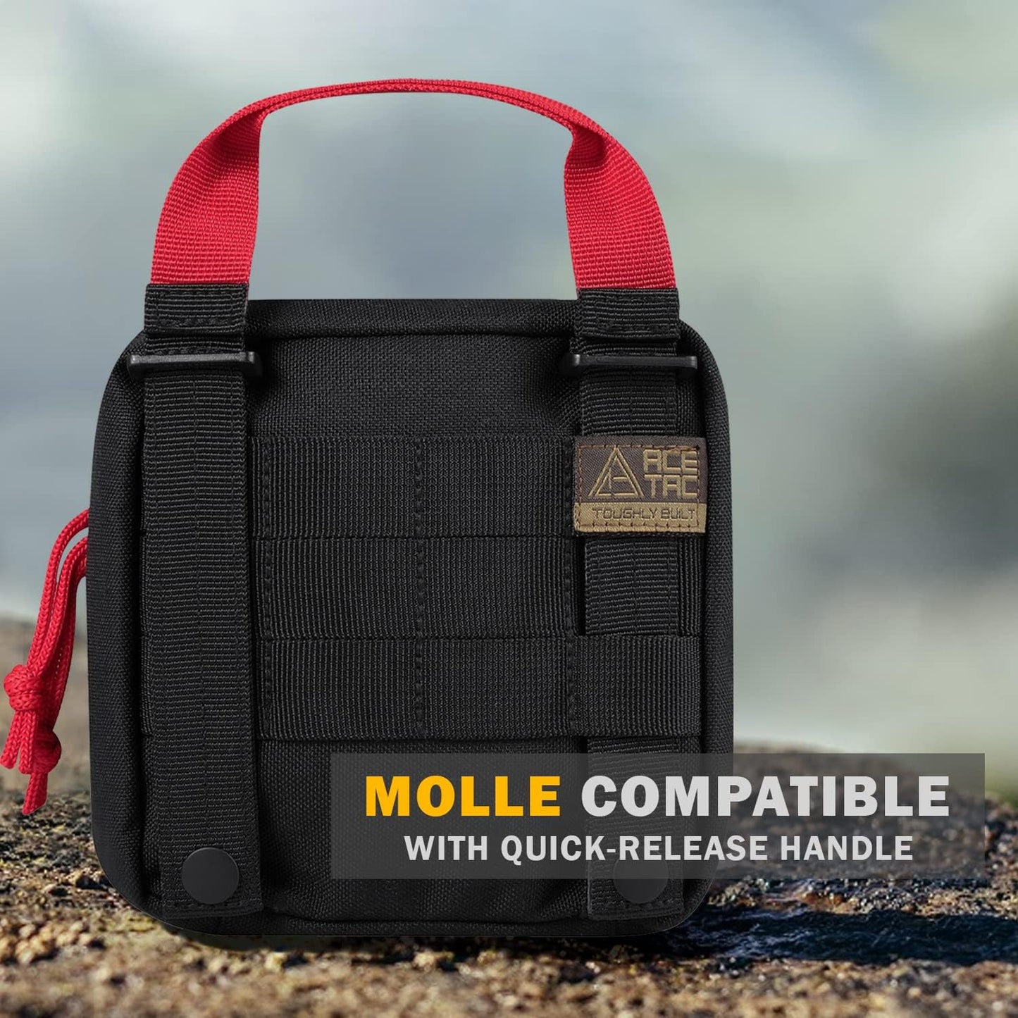 Everlit 180 Pieces Tactical First Aid Kit IFAK Molle EMT Pouch Outdoor Camping Emergency Kits for for Camping Boat Hunting Hiking Home Car Earthquake and Adventures Black