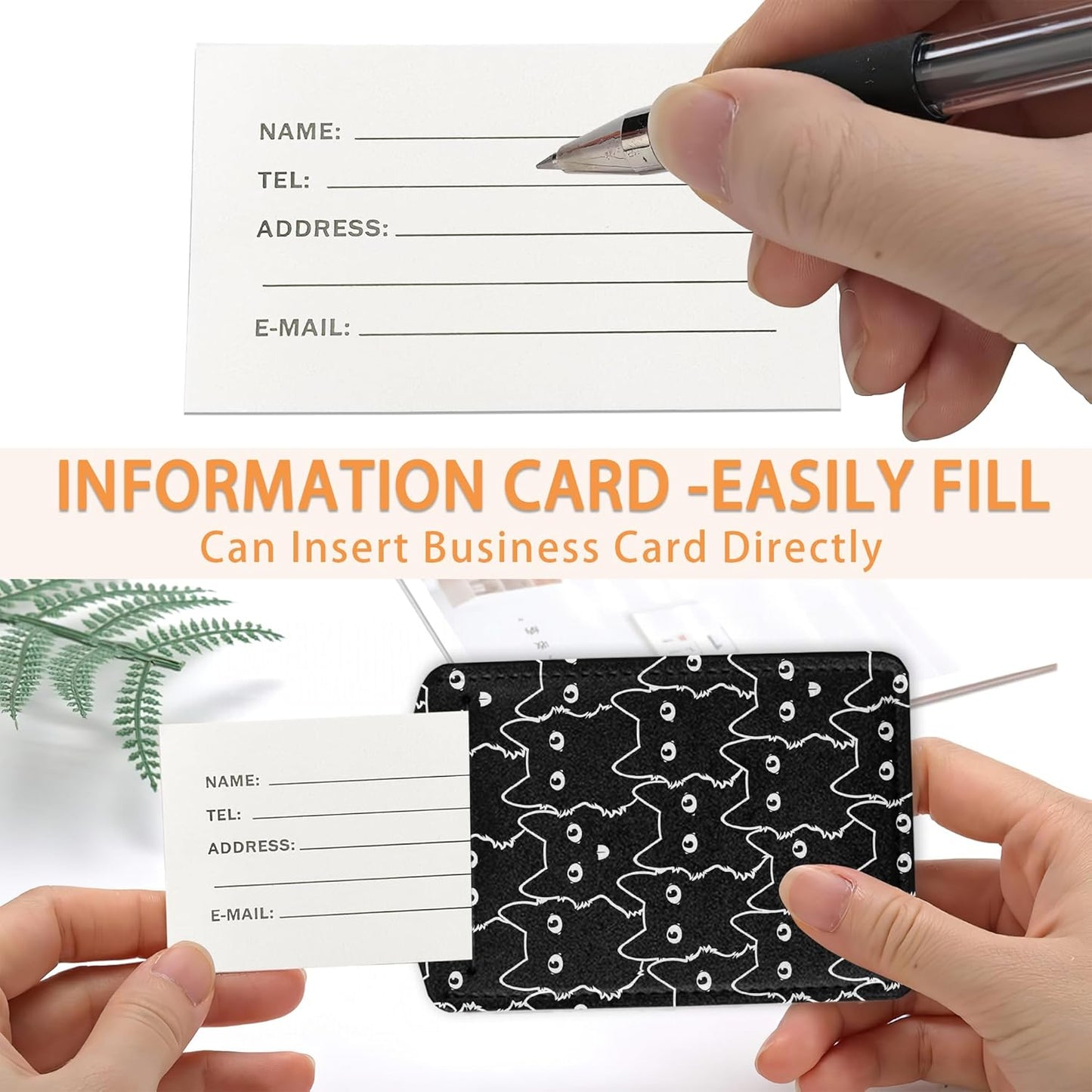 2 Pcs Luggage Tags for Suitcase,Cute Cat Luggage Tag Name Id Labels with Privacy Cover for Travel Backpack Women Men