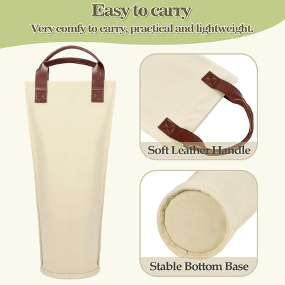 Tirrinia Single Wine Carrier Tote, Insulated Cooler Bag for Travel, Picnic & Gifts Padded Bottle Holder Tote for Men & Women, Canvas Beige