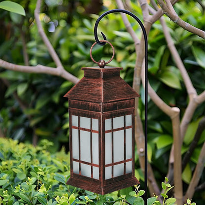 18" Glass Solar Lanterns Outdoor Waterproof, Large Solar Flickering Flame Lantern, Outdoor Lantern Decorative Metal Garden Light for Patio Garden Backyard Outside Tabletop Decor Birthday Gift Grandma