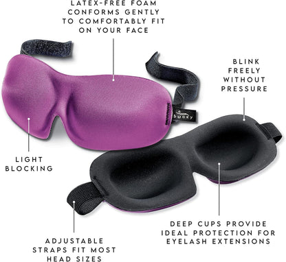 Bucky 40 Blinks No Pressure Printed Eye Mask for Travel & Sleep, Pink Chevron, One Size