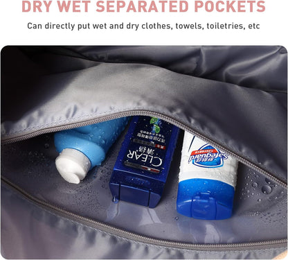 Travel Duffel Bag, Sports Tote Gym Bag, Shoulder Weekender Overnight Bag for Women