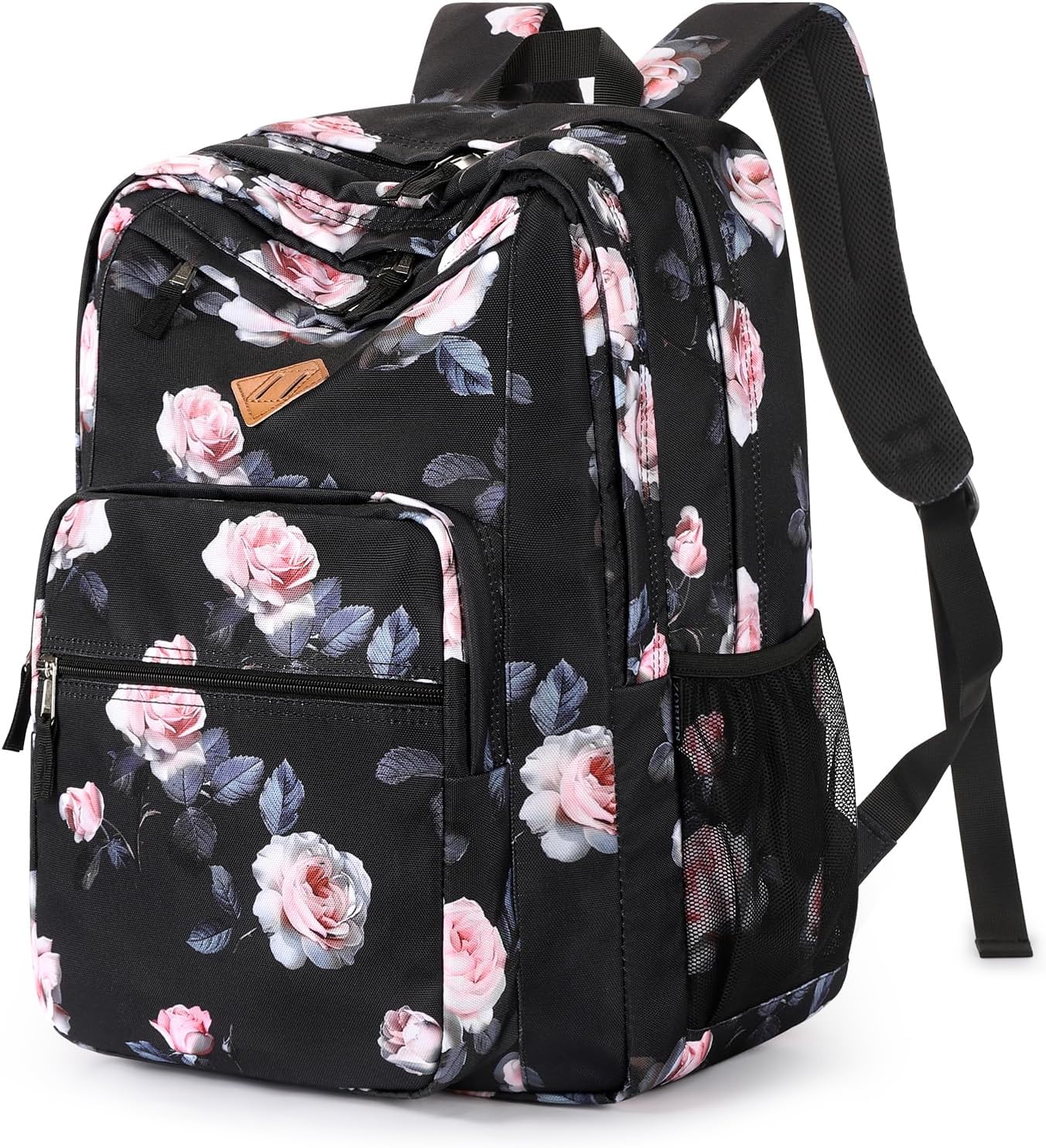 ZORFIN 26L Backpack for College, and Travel: Water Resistant Bookbag - Rose Black
