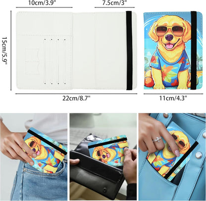 Dog Passport Holder for Women and Men PU Leather Passport Cover for Travel