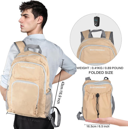 35L Foldable Waterproof Backpack For Outdoor Sports Travel Inside Wet Clothes Compartment Packable For Multiple