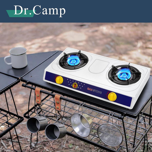 2 Burner Camping Stove with white color