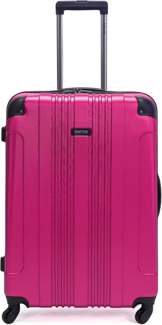 Kenneth Cole REACTION Out of Bounds Lightweight Hardshell 4-Wheel Spinner Luggage, Magenta, 28-Inch Checked
