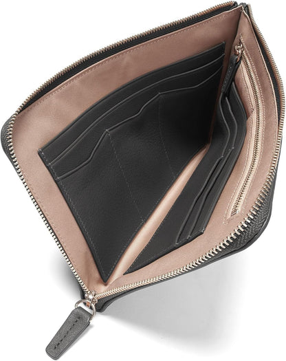 Leatherology Black Onyx Leatherology Slim Zip Travel Wallet - Compact and lightweight, Versatile storage, Zip closure