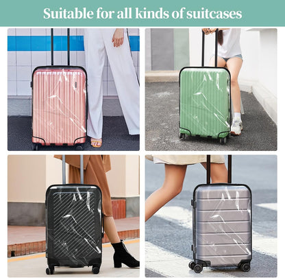 Clear PVC Luggage Cover, Waterproof Dustproof Anti-Scratch Suitcase Protector, Fits Wheeled Suitcases 18" 22" 24" 26" 28" 30" - Thicken Baggage Cover Case（20"）