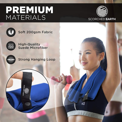 ScorchedEarth Microfiber Travel & Sports Towel Set - Quick Dry, Super Absorbent, Compact, Lightweight - for Camping, Backpacking, Hiking, Beach, Yoga, Swimming - Includes 2 Sizes + Carrying Bag & Clip