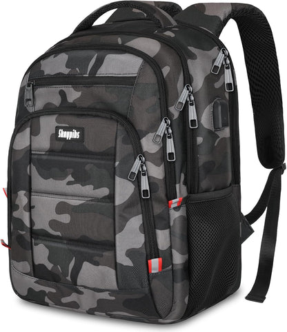 Backpack for Men Women, School Backpack with USB Charging Port, Anti Theft Carry On Flight Approved Business Work Travel 15.6 Inch Computer Laptop Backpack, BookBag for teen, Camo