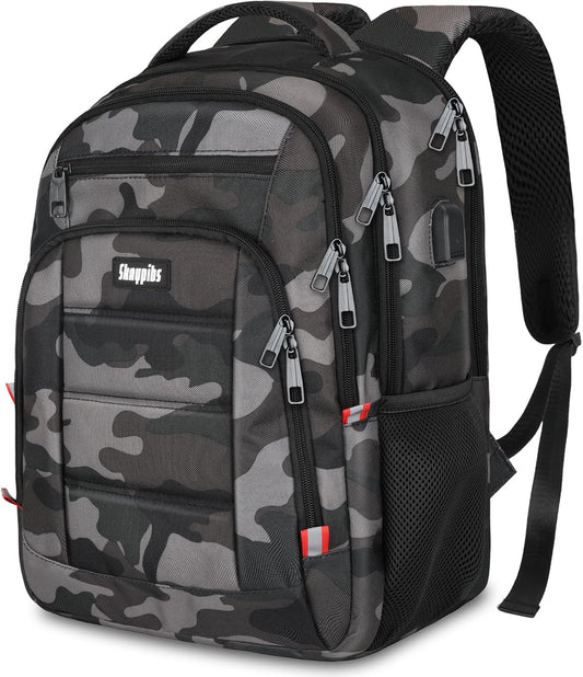 Backpack for Men Women, School Backpack with USB Charging Port, Anti Theft Carry On Flight Approved Business Work Travel 15.6 Inch Computer Laptop Backpack, BookBag for teen, Camo
