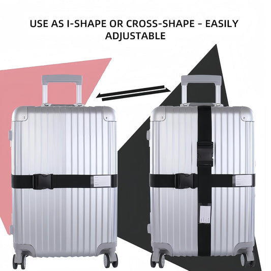 Adjustable Heavy-Duty Luggage Straps for Suitcases – Thickened Travel Belts for Carry-On, Checked Bags, and Backpacks – Keep Your Luggage Secure (Black)