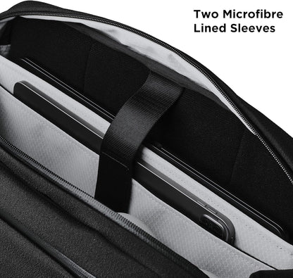 ALPAKA Elements Tech Brief Pro 12L -3-in-1 Recycled Fabric Laptop Briefcase Backpack for 16" Laptop, Anti-Theft Secure with Luggage Pass-Through, Water-Resistant, Fits Tech & Business Essentials,Black