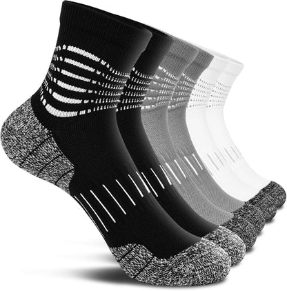 IRAMY Ankle Compression Socks for Men Athletic Running Socks with Cushioned Support 3 Pairs