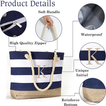 YOOLIFE Beach Bags for Women - Travel Canvas Beach Tote, Pool Waterproof Bag, Travel Essentials, Gifts for Women Birthday