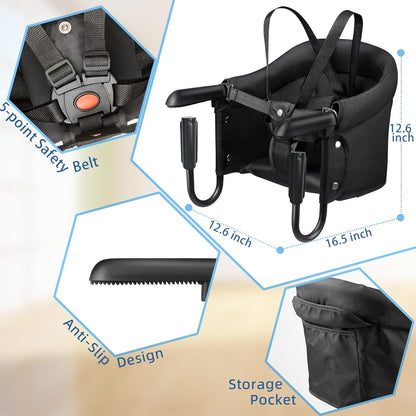 Hook On High Chair, Attach to Fast Table Chair,Clip on High Chairs to Table,Foldable Storage Feeding Baby Seat for Baby Toddler Home and Travel,Lightweight Space-Saving Design,Portable High Chairs