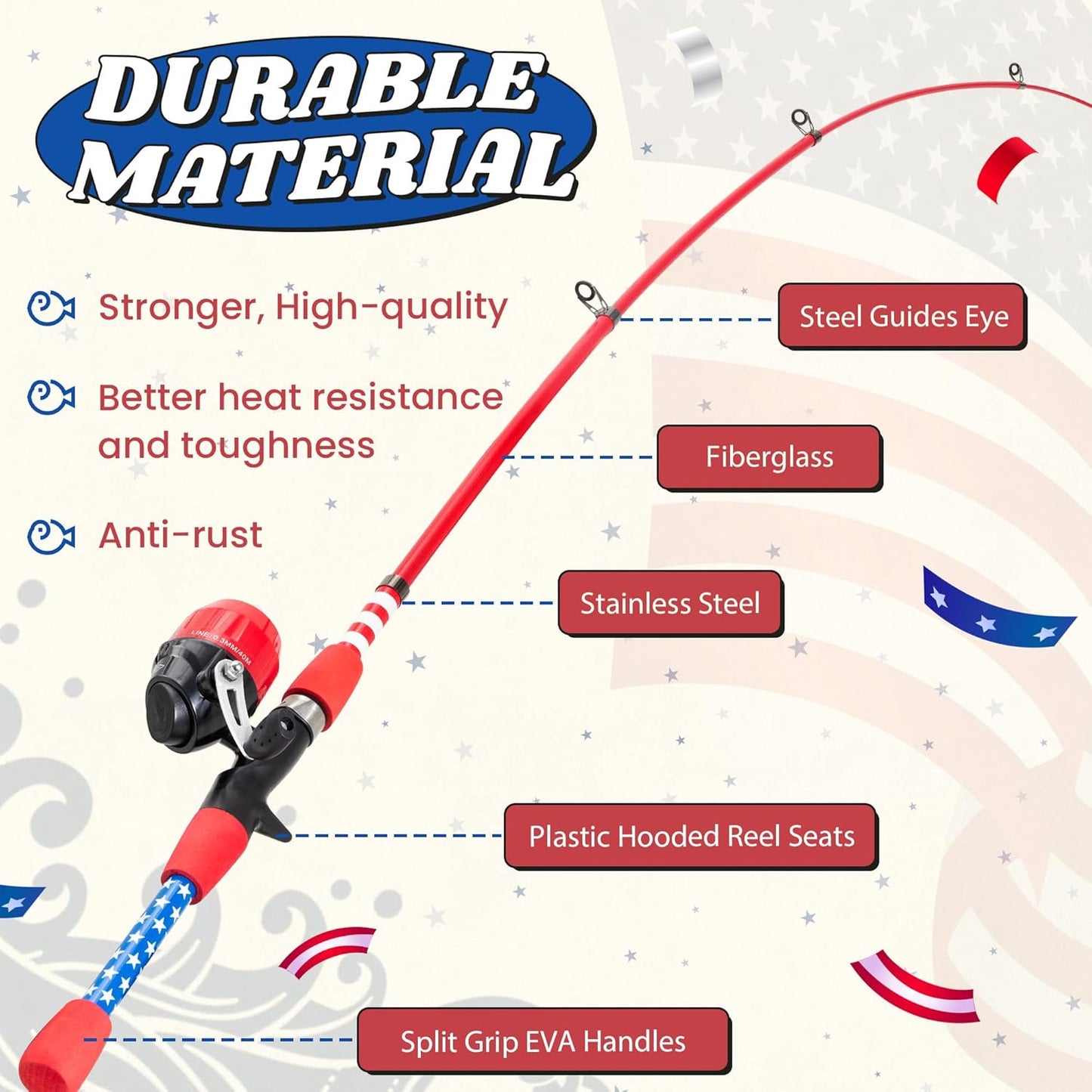 Kids Fishing Pole, Portable Telescopic Kids Fishing Poles for Boys and Girls, Fishing Rod and Reel Combo Kit with Tackle Box, and Fishing Net, Best Fishing Pole for Toddler Youth