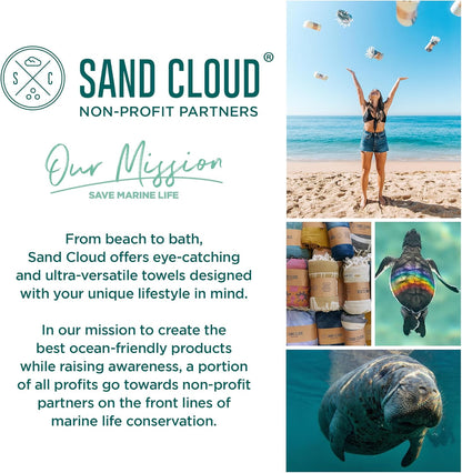 Sand Cloud Turkish Beach Towel - Sand Free - 100% Organic Turkish Cotton Yarn - Quick Dry Towel for Beach, Picnic Blanket or Throw - As Seen on Shark Tank - Sunset Swim