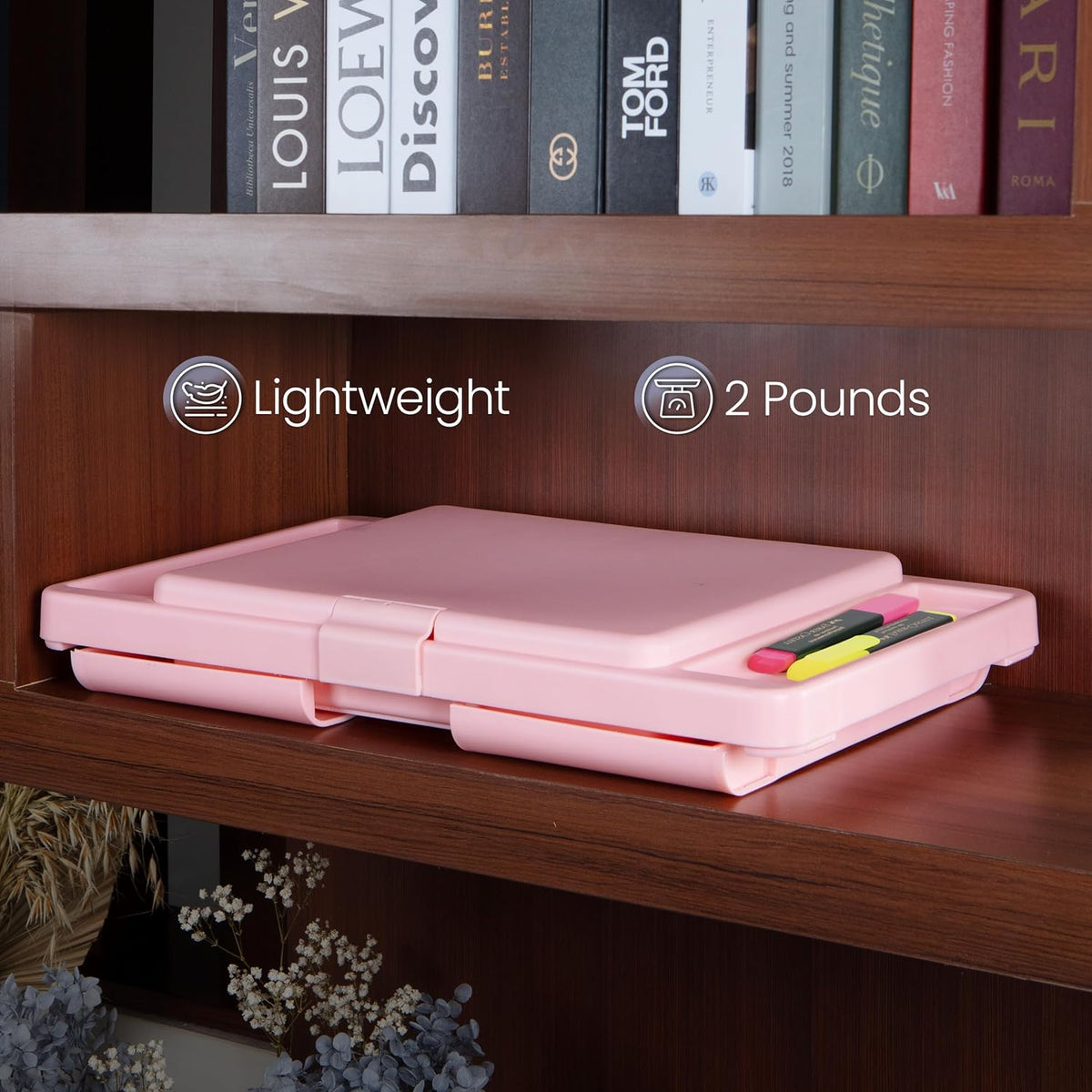 Loddie Doddie Portable Folding Lap Desk - Blush Lightweight Design - Storage Pocket & Accessory Trays - Lap Desks for Adults & Kids