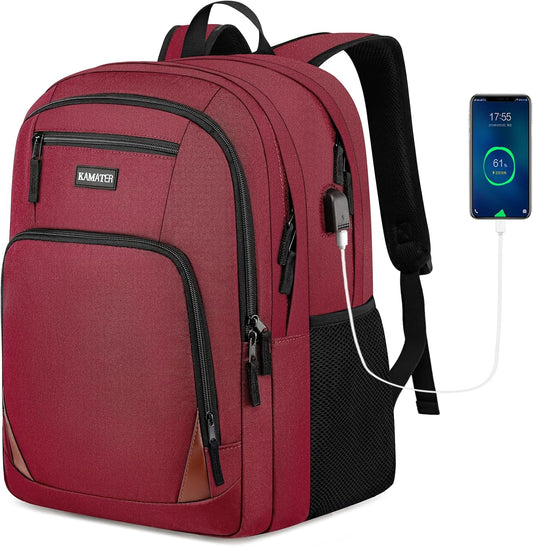 Red Backpack for School, School BackPack for Teens, Boys and Girls, with 15.6 inch Laptop Bookbag for College High School, Large Computer Back Pack with Compartments for Men & Women