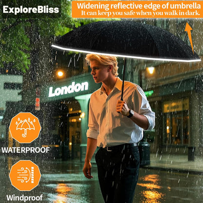 Travel Umbrella Superior, Beautiful & Compact, Large Strong but Light Portable and Automatic Folding Rain Umbrella, Premium Grip, Fits Car & Backpack