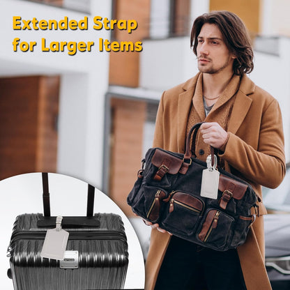 8 Pack Leather Luggage Travel Bag Tags by Travelambo