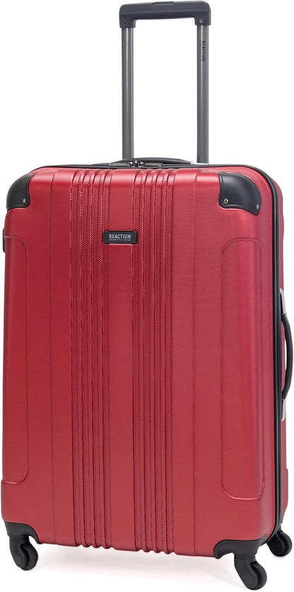 Kenneth Cole REACTION Out of Bounds Lightweight Hardshell 4-Wheel Spinner Luggage, Scarlet Red, 28-Inch Checked