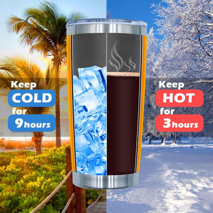 20oz Tumbler Bulk Stainless Steel Tumblers with Lid Vacuum Insulated Double Wall Travel Coffee Mug Powder Coated Tumbler Cup for Hot and Cold Drinks(Orange, 12 pack)