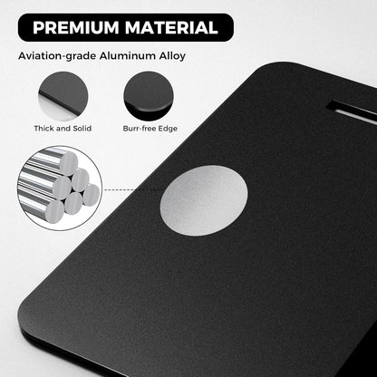 Personalized Luggage Tags, Custom Luggage Tags 4 Pack TSA Approved Double Sided Laser Engraving, Metal Luggage Tag for Suitcases with Stainless Loops, Name Tag for Bags, Backpacks (Black)