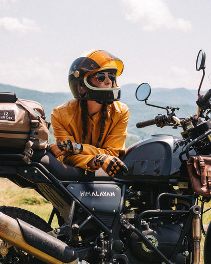 IRON JIA'S Motorcycle Dry Bag - Waterproof Duffle & Luggage Tail Bag Saddle Bags with Roll Top Closure, Shoulder Straps, Inner Pocket and Mesh Pocket (Brown, 70L)