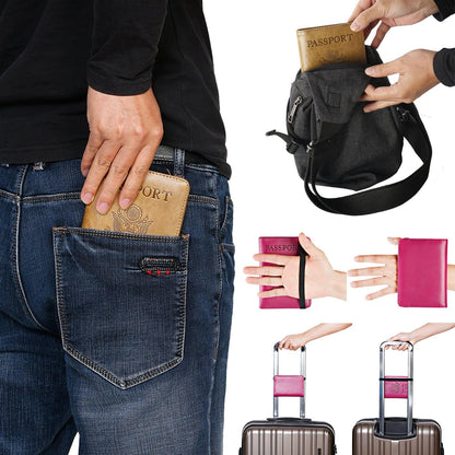 Passport Holder Cover Wallet Travel Essentials RFID Blocking Leather Card Case International Must Haves Travel Accessories for Women Men(101#Pink)