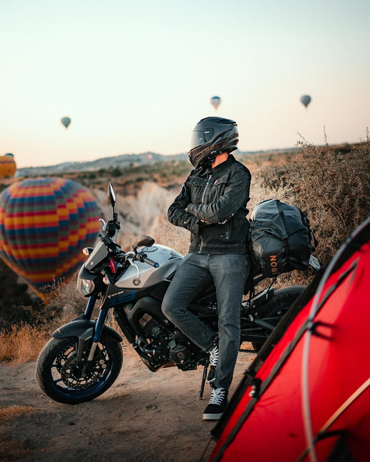 IRON JIA'S Motorcycle Dry Bag - Waterproof Duffle & Luggage Tail Bag Saddle Bags with Roll Top Closure, Shoulder Straps, Inner Pocket and Mesh Pocket (Carbon Fiber, 30L)