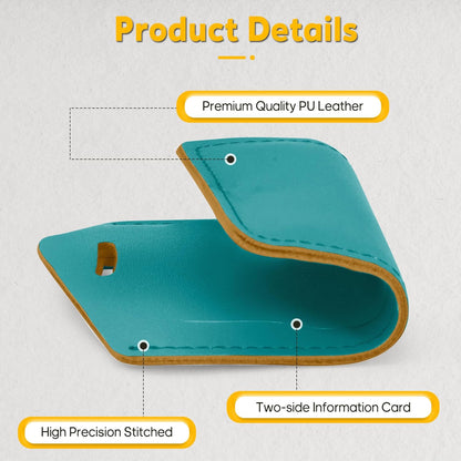 Travelambo Luggage Tags for Suitcases Faux Leather Privacy Protection 6 Pack Bag Tags Travel Accessories Essential, Bright Green
