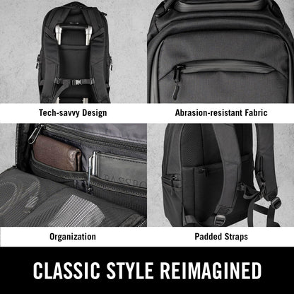 Kenneth Cole REACTION Abrasion-Resistant Parker Laptop Backpack, Black