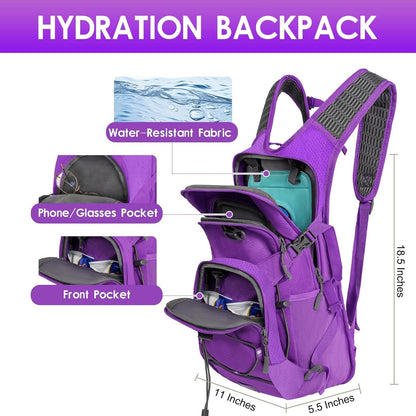 WOLT Hydration Backpack 18L Hiking Water Backpack with 2L Water Bladder for Men Women, Hydration Pack for Running Cycling Biking and Climbing