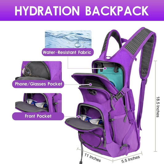 WOLT Hydration Backpack 18L Hiking Water Backpack with 2L Water Bladder for Men Women, Hydration Pack for Running Cycling Biking and Climbing