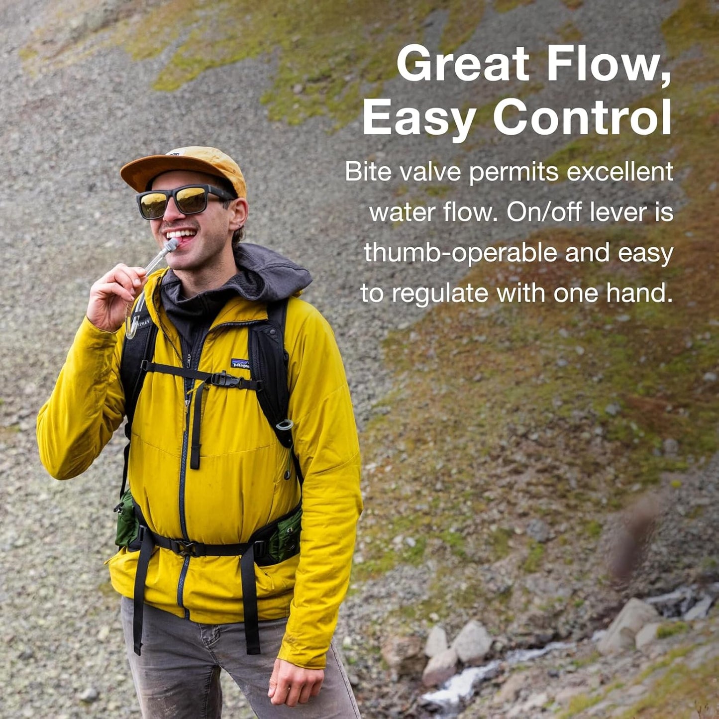 Osprey Hydraulics 3L Backpack Water Reservoir with Bite Valve - BPA-Free, Leakproof Hydration Bladder with QuickConnect and Slide-Seal - Compatible with Most Hiking and Biking Packs, Clear