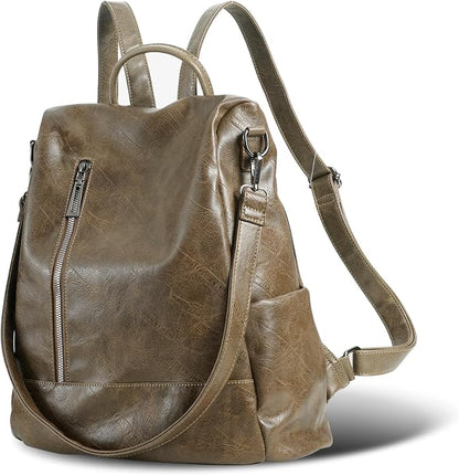 Women Backpack Purse PU Leather Anti-theft Casual Shoulder Bag Fashion Ladies - Image 3