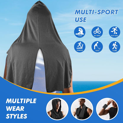 4 Pack Cooling Hoodie Towels for Neck and Face, UPF 50 Sun Protection & Instant Cooling, Ice Towels for Hot Weather, Soft Breathable Towel for Sport, Work Out, Gym, Camping & More Activities
