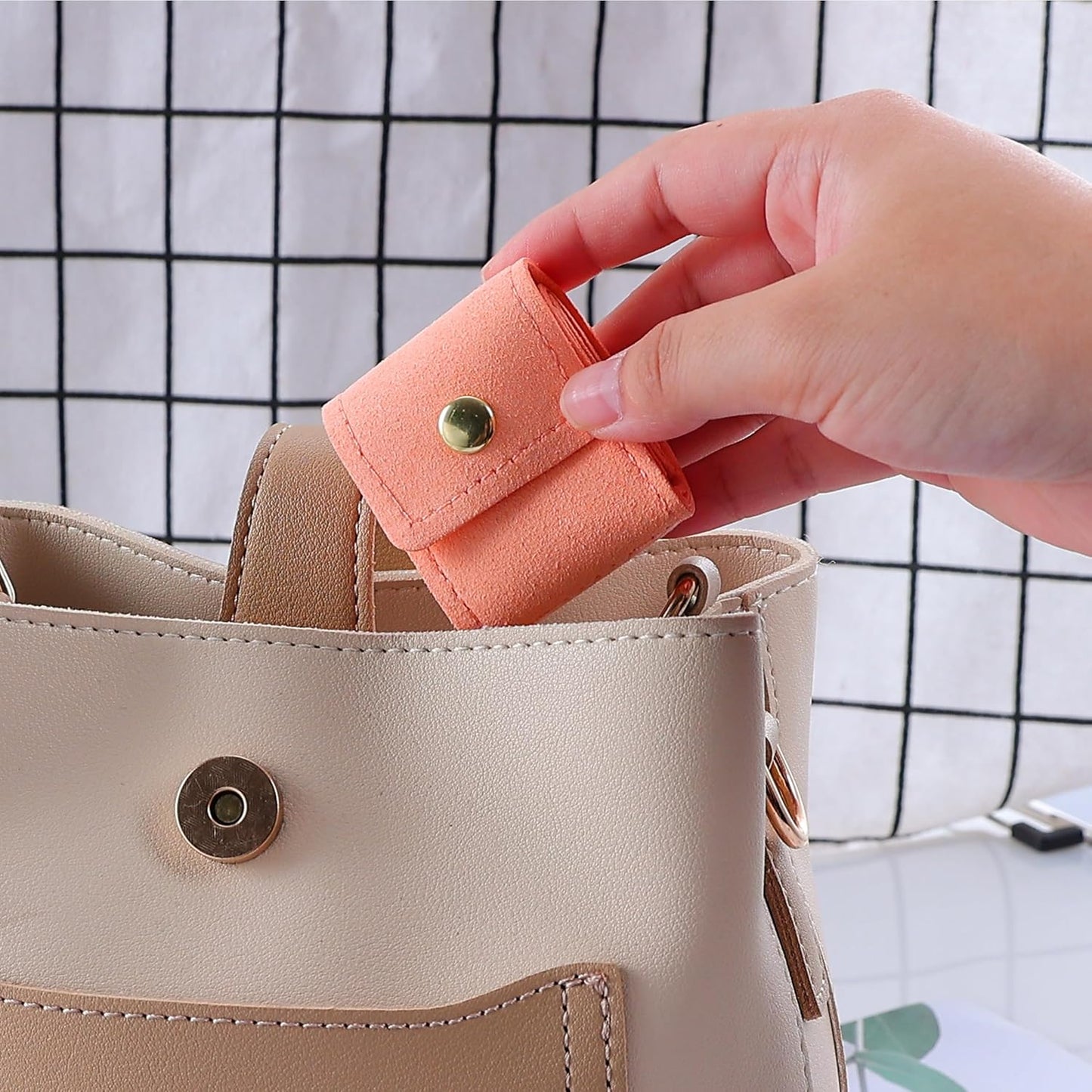 3 PCS Mini Travel Jewelry Organizer Bag - Tinycious Foldable Portable Case with Buckle, Auxiliary Jewelry Storage for Travel