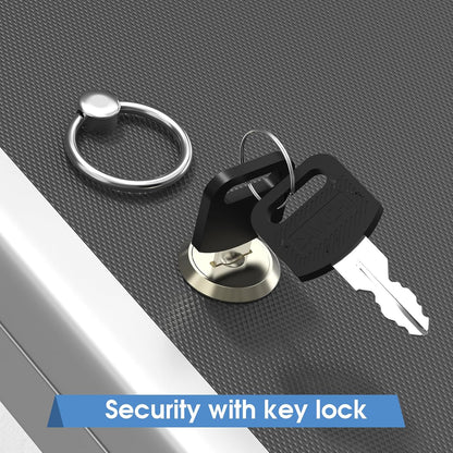 24 Slots Lock Box for Keys Wall Mount, Locking Key Cabinet, Key Storage Box with Key Hooks & Tags & Lables, 8.45" x 2.55" x 13" (Black-Key Lock, 24 Keys)