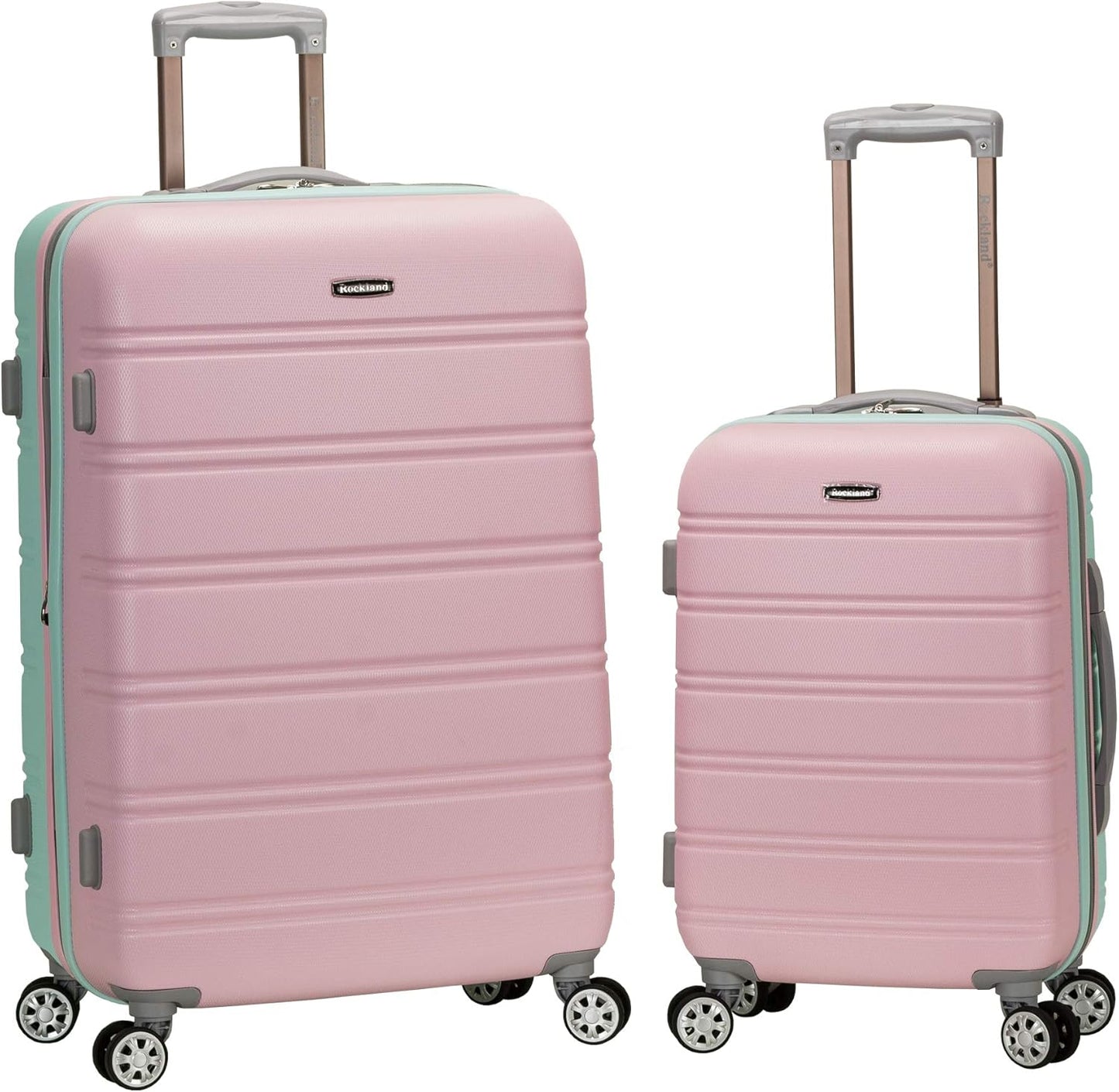 Rockland Melbourne Hardside Expandable Luggage with Spinner Wheels, Mint, 2 Piece (20/28)