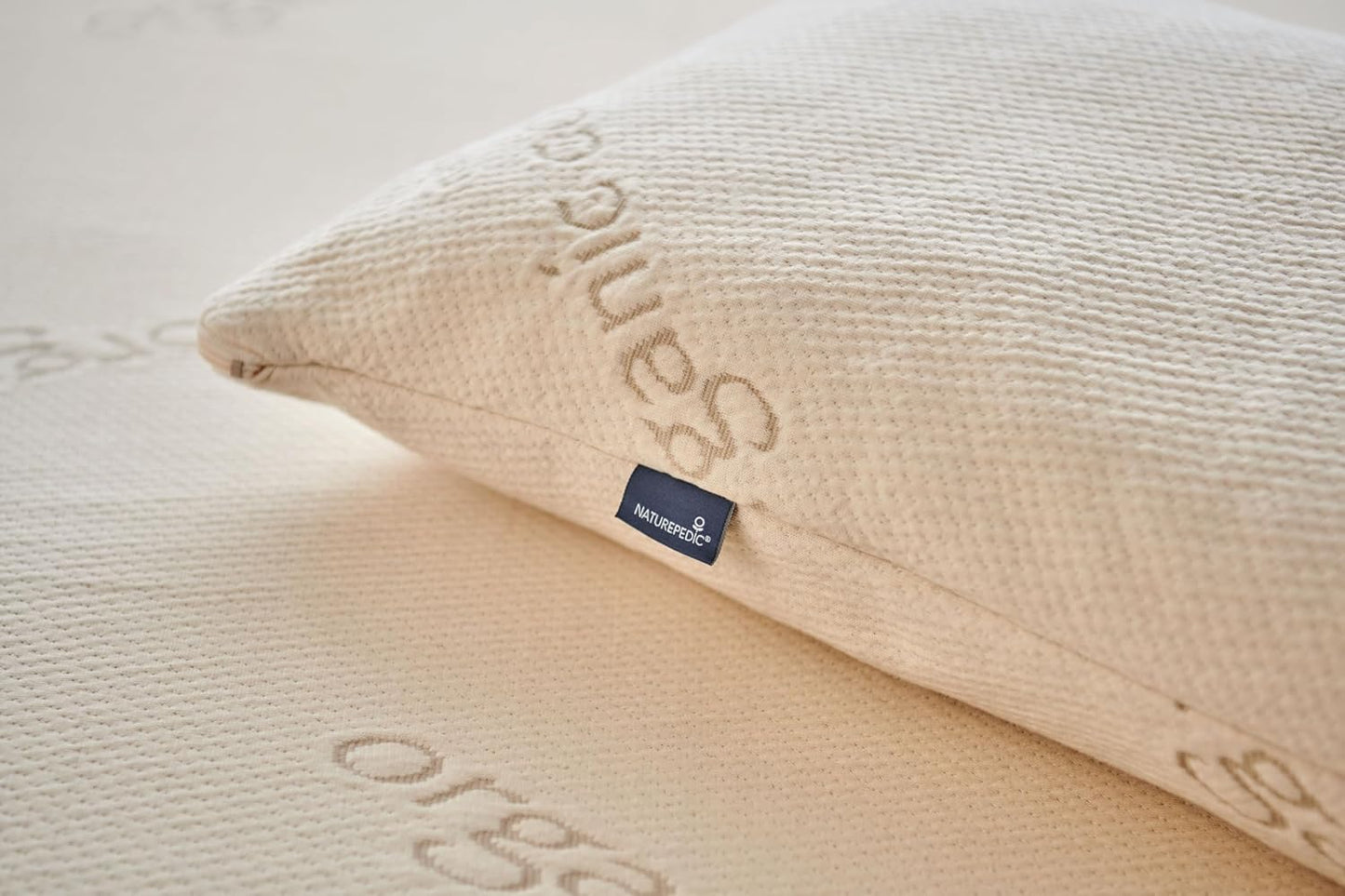 Naturepedic Organic Latex Pillow - Queen Bed Pillow with Soft Comfort - Luxury Pillow with Adjustable Fill for Comfortable Sleeping, Back Support and Neck Pain Relief