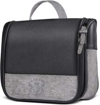 Hanging Toiletry Bag for Men VANCASE Vintage Leather Shaving Dopp Kit Medium Waterproof Travel Bathroom Bags Portable Shower Organizer