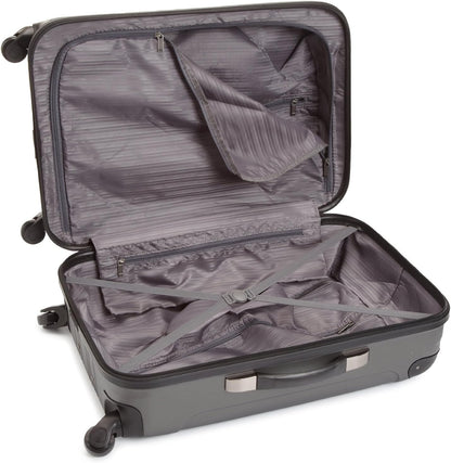Kenneth Cole REACTION Out of Bounds Lightweight Hardshell 4-Wheel Spinner Luggage, Charcoal, 24-Inch Checked