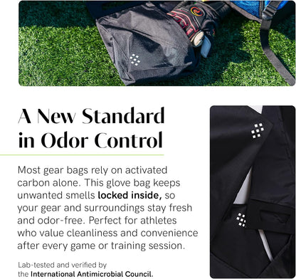 Salt Glove Bag Smell-Proof Durable Odor Containing Bag for Gloves - Size Small - Water-Resistant and Easy to Clean Smell Proof Bag - Black