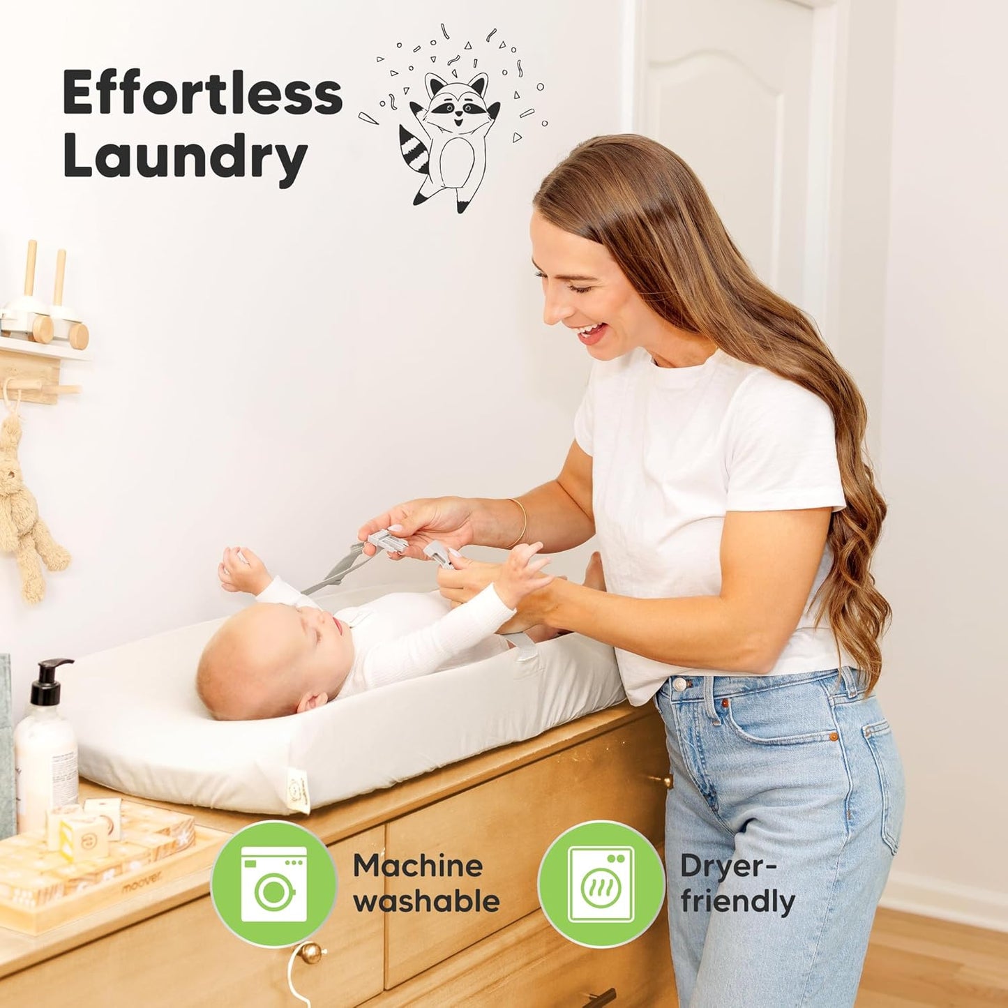 2-Pack Baby Changing Pad Covers for Girl, Boy, Neutral - Soft Viscose Derived from Bamboo Changing Table Pad Cover Sheets,Baby Nursery Diaper Changing Pad Cover,Contour Changing Pad Liner (Soft White)